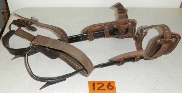 lot 126 image: Pair of Klein Pole Climbing Spurs