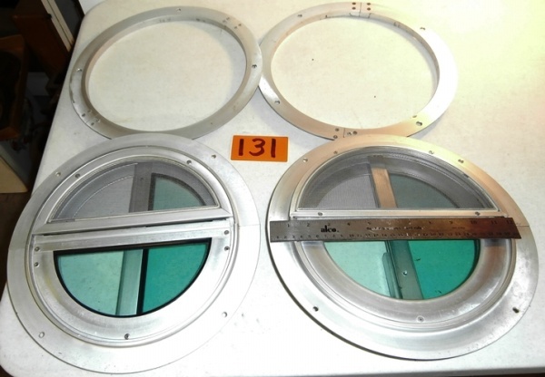 lot 131 image: Very Neat Pair of Round CamperFish House Windows