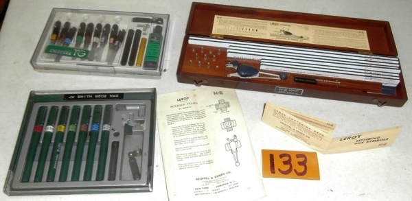lot 133 image: Vintage Keuffel and Esser Lettering Set