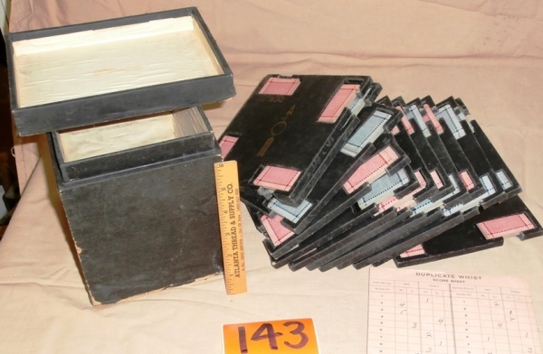 lot 143 image: Vintage PAINE Whist Card Holder and Card Set