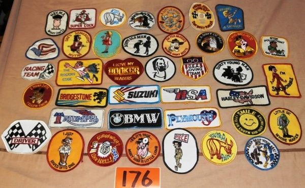 lot 176 image: 39 Vintage Jacket Patches (all NOS)