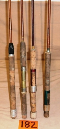 4 Vintage Fiberglass Casting Fishing Rods