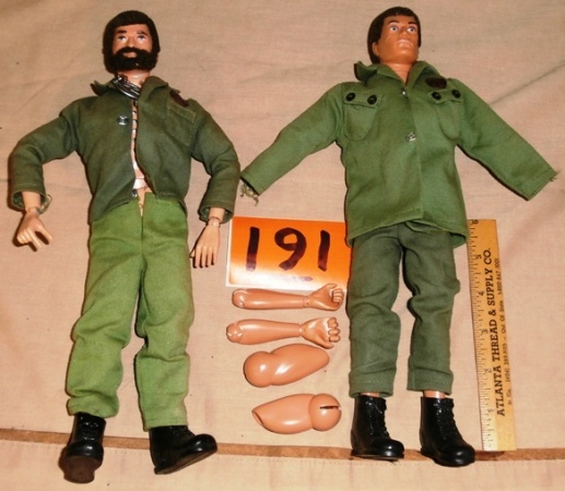 lot 191 image: Pair of Vintage GI JOE Army Action Figures