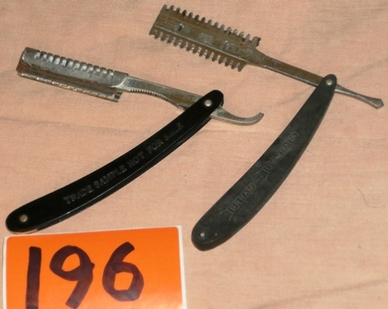 lot 196 image: Pair of Straight Razors Made for Replaceable Blades