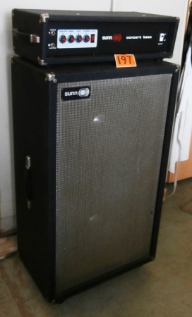 Vintage Sunn Concert Bass Amplifier And Speaker Cabinet Vintage