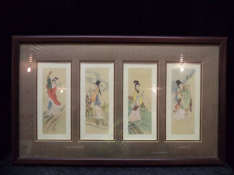 lot 35 image: Oriental 4-Panel Picture