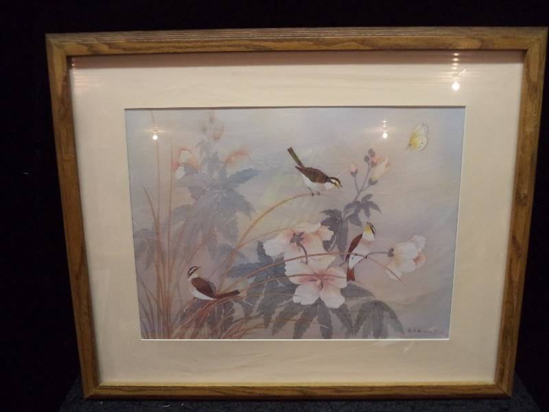 lot 41 image: Framed BirdsFlowers