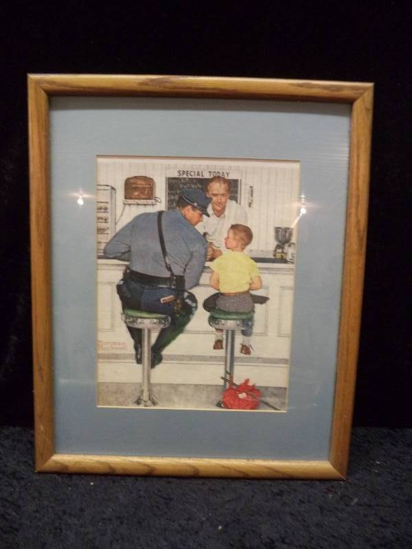 lot 45 image: Norman Rockwell PoliceBoy Print