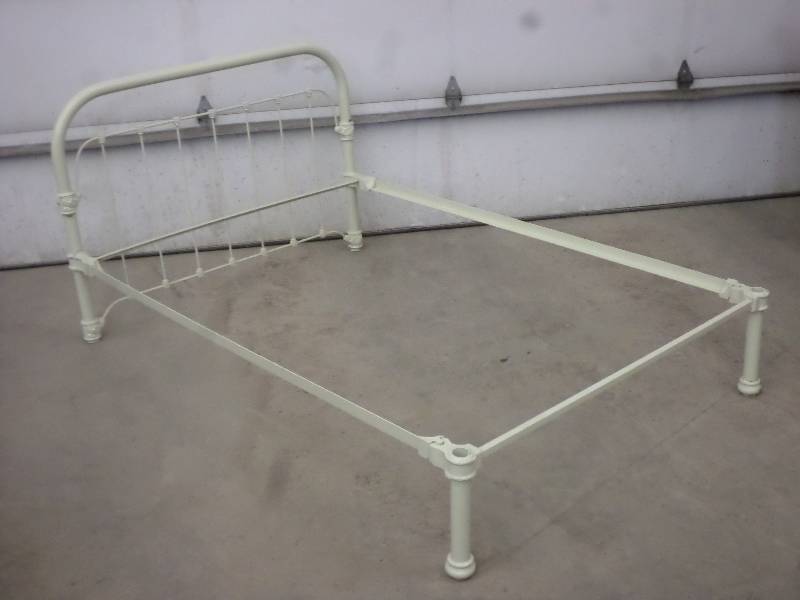 lot 12 image: Antique Solid Steel Bed Frame, In N...
