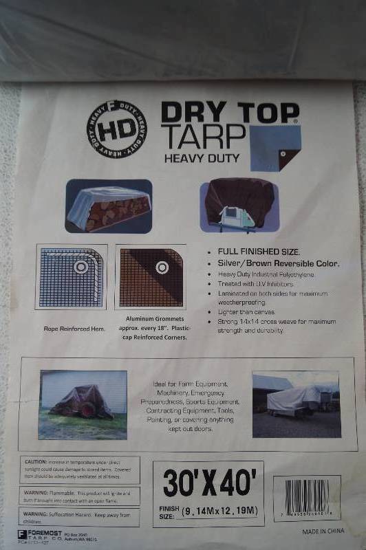 Large Heavy Duty Dry Top Tarp
