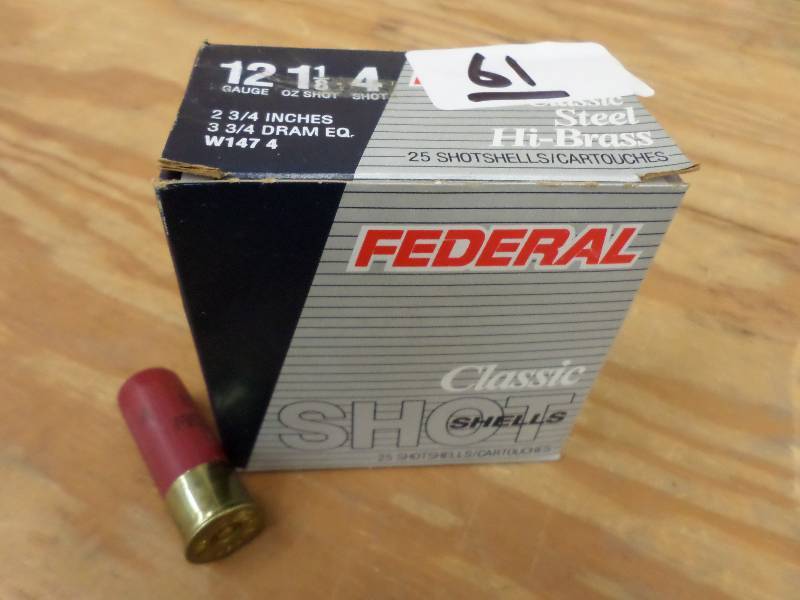 (25) Federal 12-Gauge #4 Steel Shot...