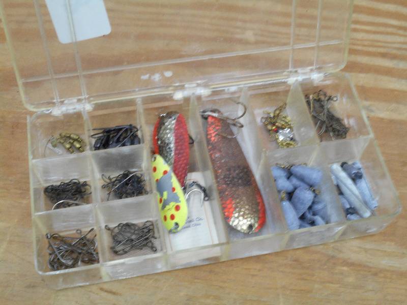 Box Of Assorted Weights & Tackle ...