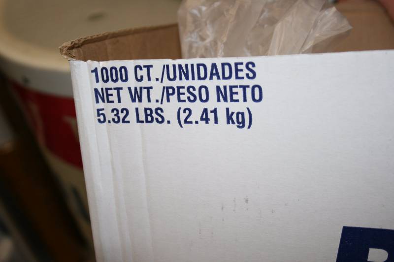 Half case of plastic forks