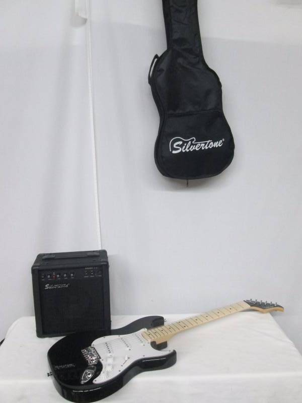 Silvertone Black Electric Guitar Kit