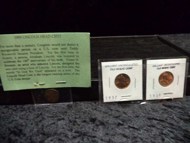 Lot - 1909 Lincoln Head Cent & Wheat Cents