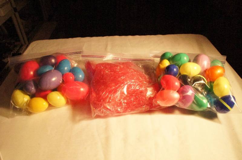 lot 484 image: Easter Lot - 2 Bags of Eggs and 1 Bag of Grass