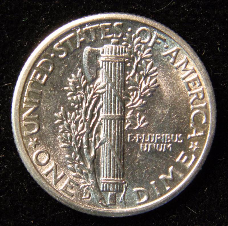 1943-D MERCURY SILVER DIME BU