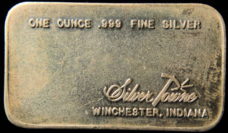 1 TROY OZ. .999 FINE SILVER BAR SILVERTOWNE PROSPECTOR