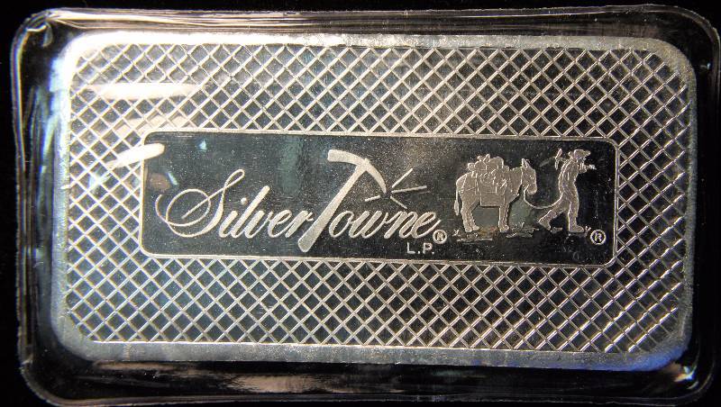 5 TROY Oz. .999 FINE SILVER BAR SILVERTOWNE PROSPECTOR DESIGN SEALED