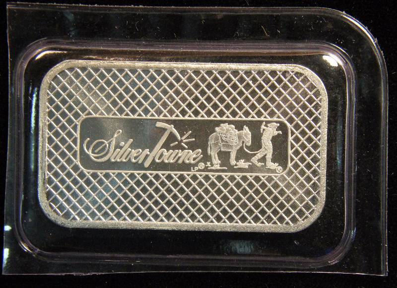 1 TROY OZ. .999 FINE SILVER BAR SILVERTOWNE PROSPECTOR SEALED