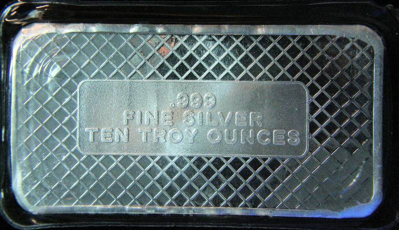 10 - 1 TROY OZ. .999 FINE SILVER BARS US FLAG DESIGN