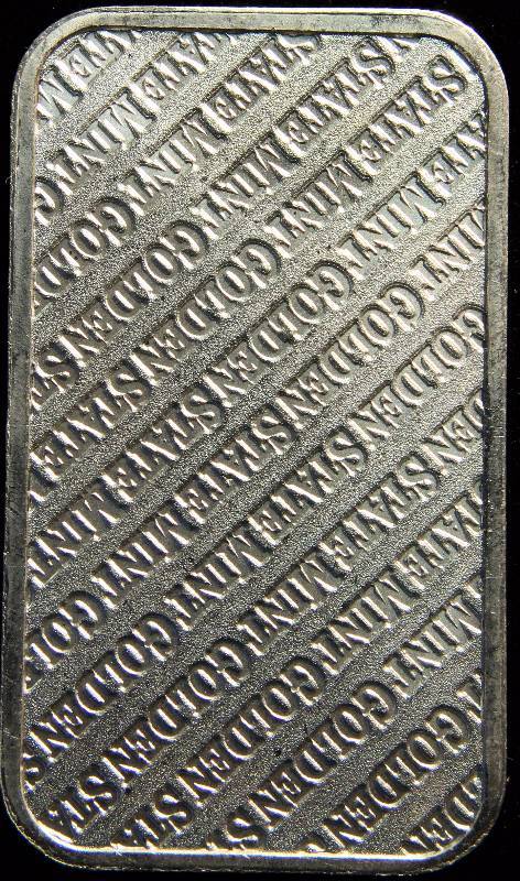 1 TROY OZ. .999 FINE SILVER BAR GOLDEN STATE MINT