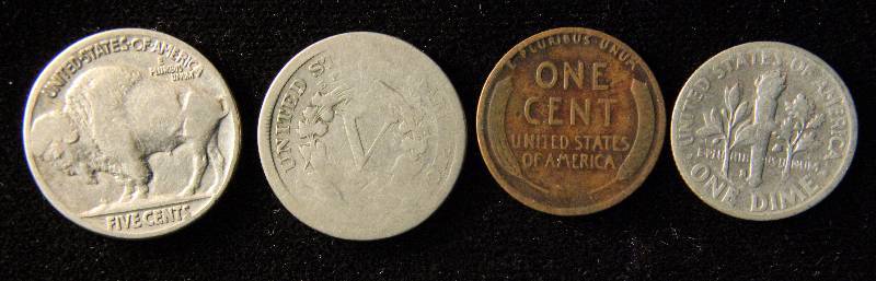 GROUP OF 4 TYPE COINS AS PICTURED