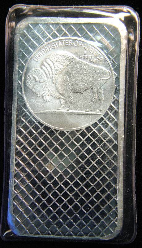 10 - 1 TROY OZ. .999 FINE SILVER BARS INDIAN BUFFALO DESIGN SEALED