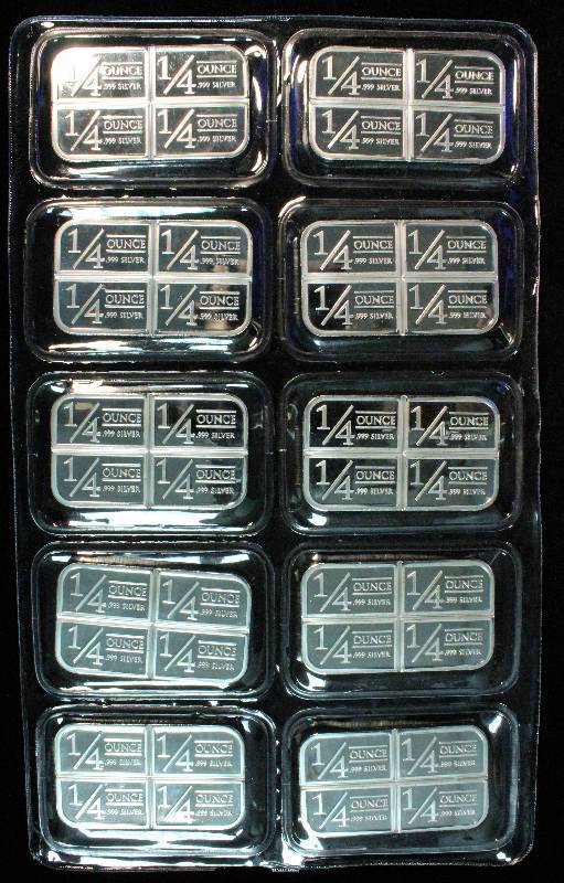 10 - 1 TROY OZ. .999 FINE SILVER STAGECOACH BARS (4 X 14 CRACKER)
