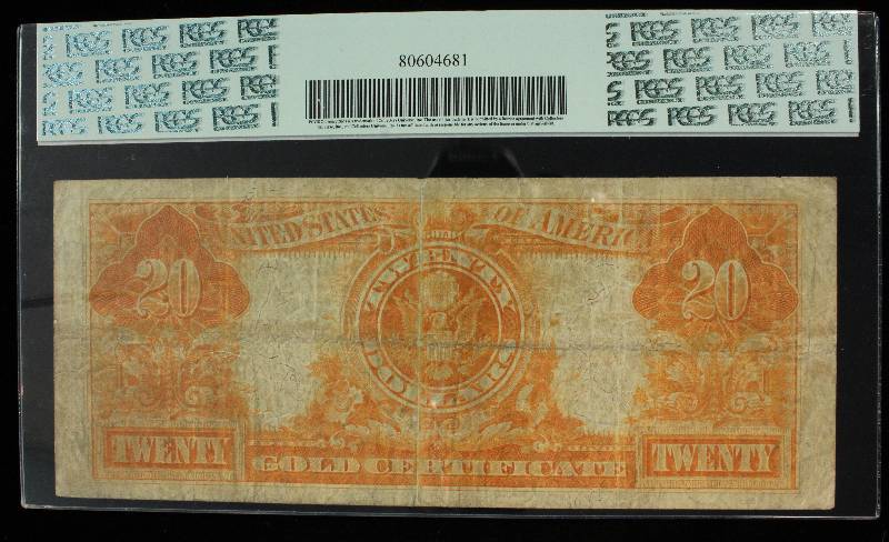 1922 US $20 GOLD CERTIFICATE SPEELMAN-WHITE FINE 12 PCGS CERTIFIED
