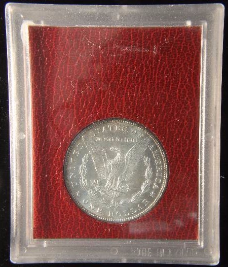 EXTREMELY RARE 1887-S MS65 REDFIELD MORGAN DOLLAR IN ORIGINAL PARAMOUNT RED HOLDER