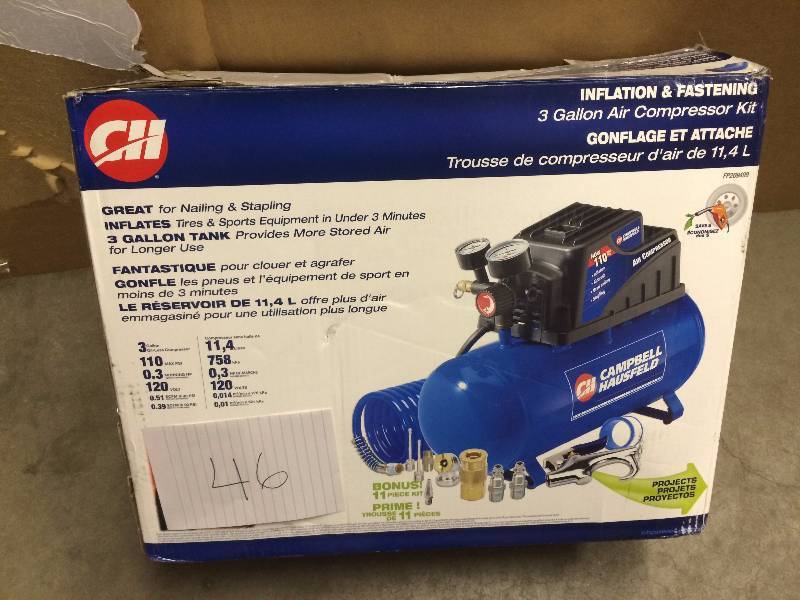 lot 46 image: CH 3 Gal Air Compressor Kit New