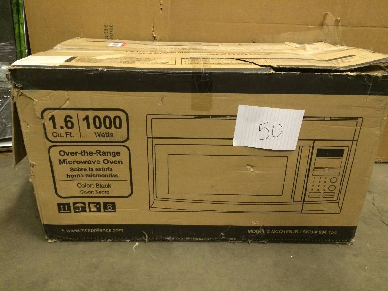 lot 50 image: Magic Chef Model MCO165UB 1.6 Over the range microwave new