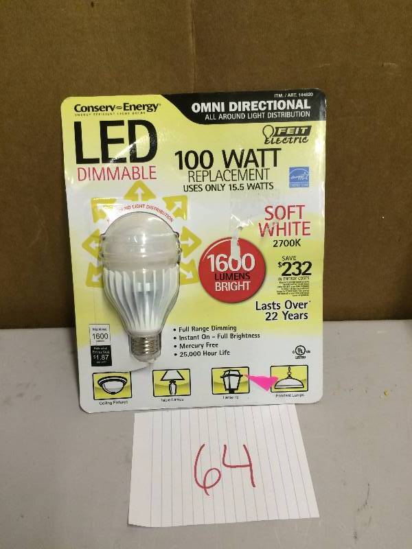 lot 64 image: LED 100 Watt 1600 Hours