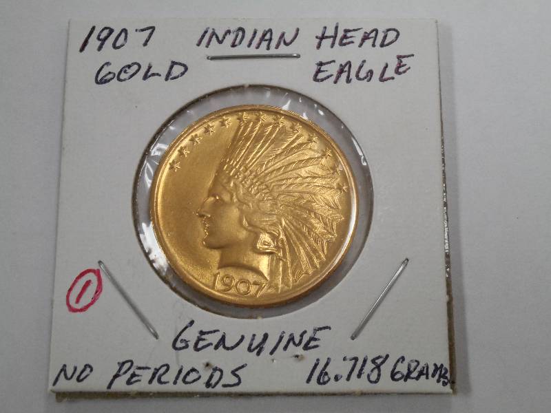 Genuine 1907 Indian Head Gold Eagle 16.718 grams gold
