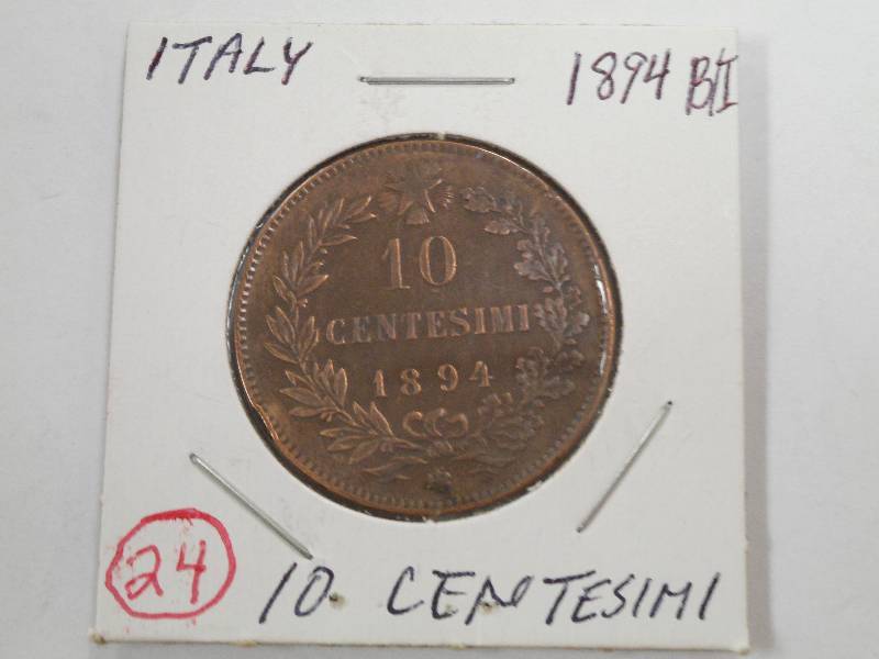 Foreign Coins Italy 1894BI 10 Cent...