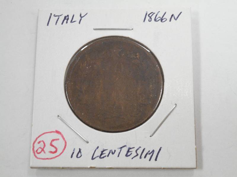 Foreign Coins Italy 1866N 10 Cente...