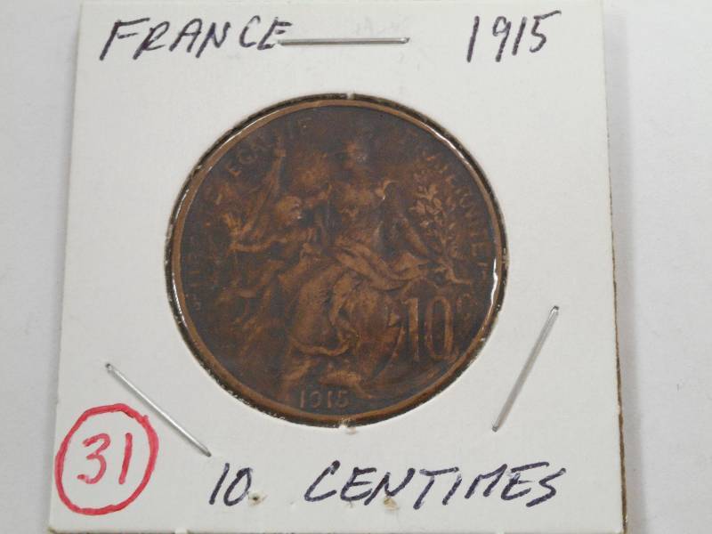 Foreign Coins France 1915 10 Centi...