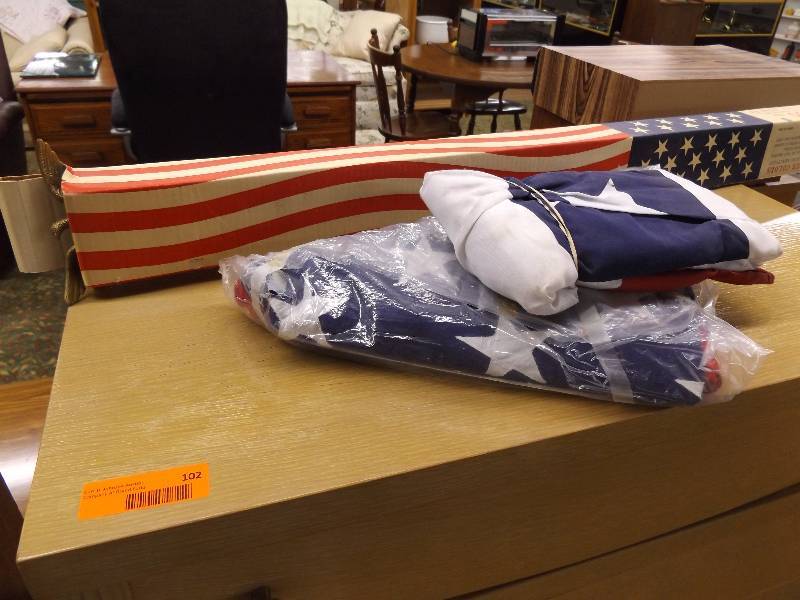 American Flags and Flagpole