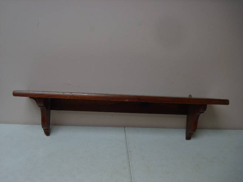 Vintage Wood Wall Shelf, Lots Of Wear, Marked...