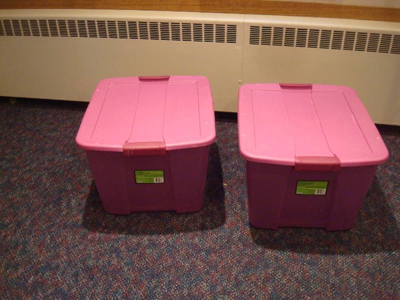 Pair Of Purple Storage Bins...