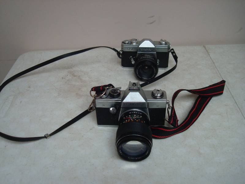 Pair Of Cameras, Fujica, Praktica, Untested...