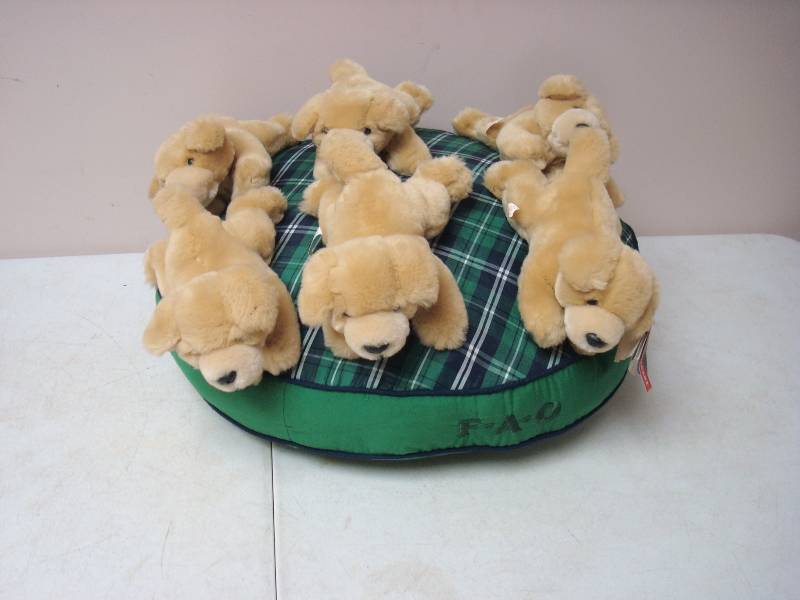 FAO Schwartz Plush Dogs On A Pillow...