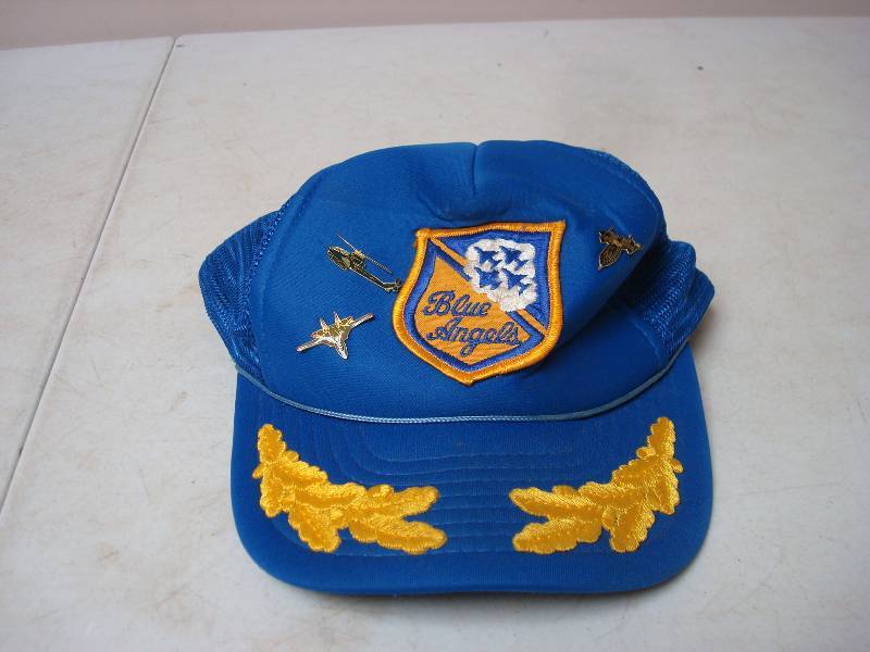 Blue Angels Hat With Pins, Some Wear To Hat...