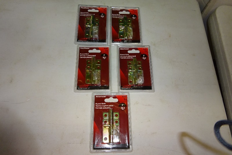 lot 95 image: 5 - 3 inch barrel bolts
