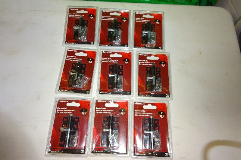 lot 98 image: 9 - 3 inch barrel bolts