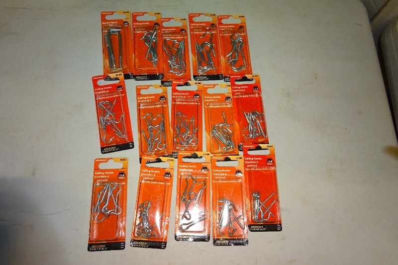 lot 110 image: variety of ceiling hooks and square bend hooks