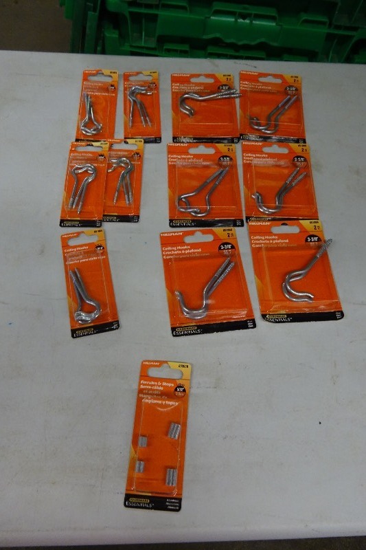 lot 113 image: Ceiling hooks and ferrules & stops