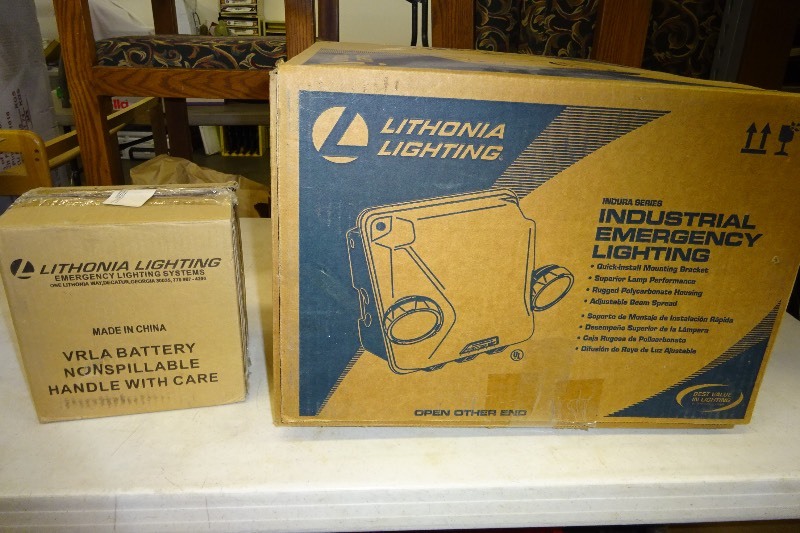 lot 43 image: Lithonia Lighting Industrial Emergency Light with battery