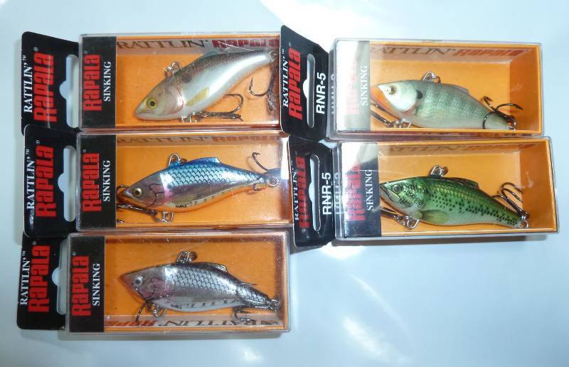 5 Rapala lures - Shad, Silver, Silv...